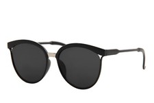 DESIGN FASHION CAT EYE ROUND OVERSIZED MIRRORED LENS SUNGLASSES