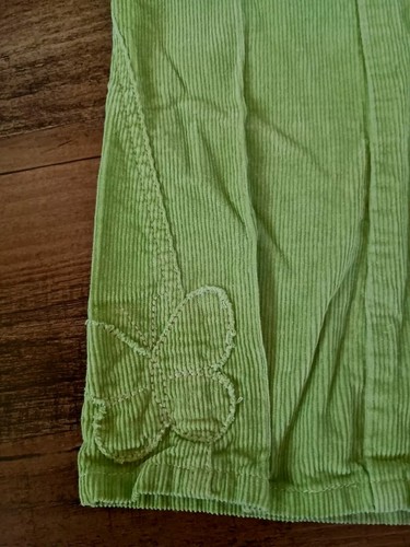 Garnet Hill Girls Light Green Corduroy Pants Butterfly Elastic Waist Size 5 EUC - Picture 3 of 5