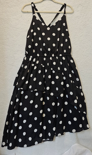a new day Womens Black and White Polka Dot Sun Dress Women’s SZ LARGE NWT - Picture 10 of 11