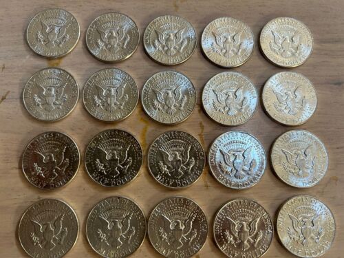Bulk Lot 1964 Unc. 20 Coins 90% Silver Kennedy Half Dollars Roll - See Photos - Picture 3 of 3
