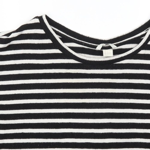 H&M Womens Beige Striped Viscose Blend Sweatshirt Size L - Picture 4 of 12