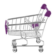  Supermarket Decoration Mini Ornament Cart for Theme Portable Grocery Shopping