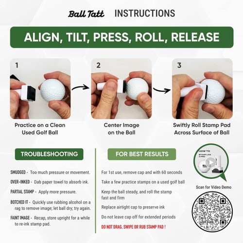 Ball Tatt - Sasquatch Golfball Stempel selbstfärbend mit XL Metall Ballmarker - Bild 6 von 8