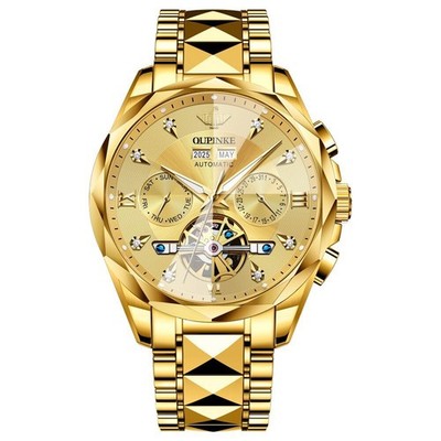 OUPINKE Tourbillon Automatic Watch Perpetual Calendar Sapphire Glass Men Watch