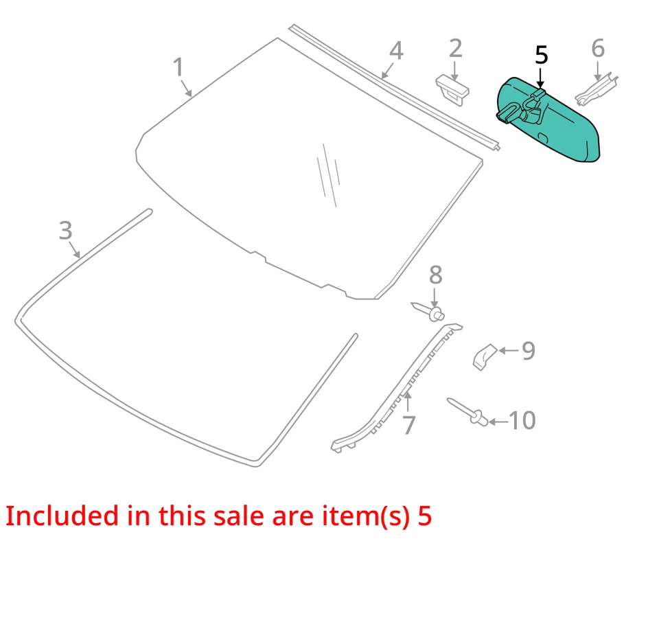 OEM Rear View Mirror Without Navigation Fits 08-11 LEXUS IS-F 1266907 - Image 3 of 4