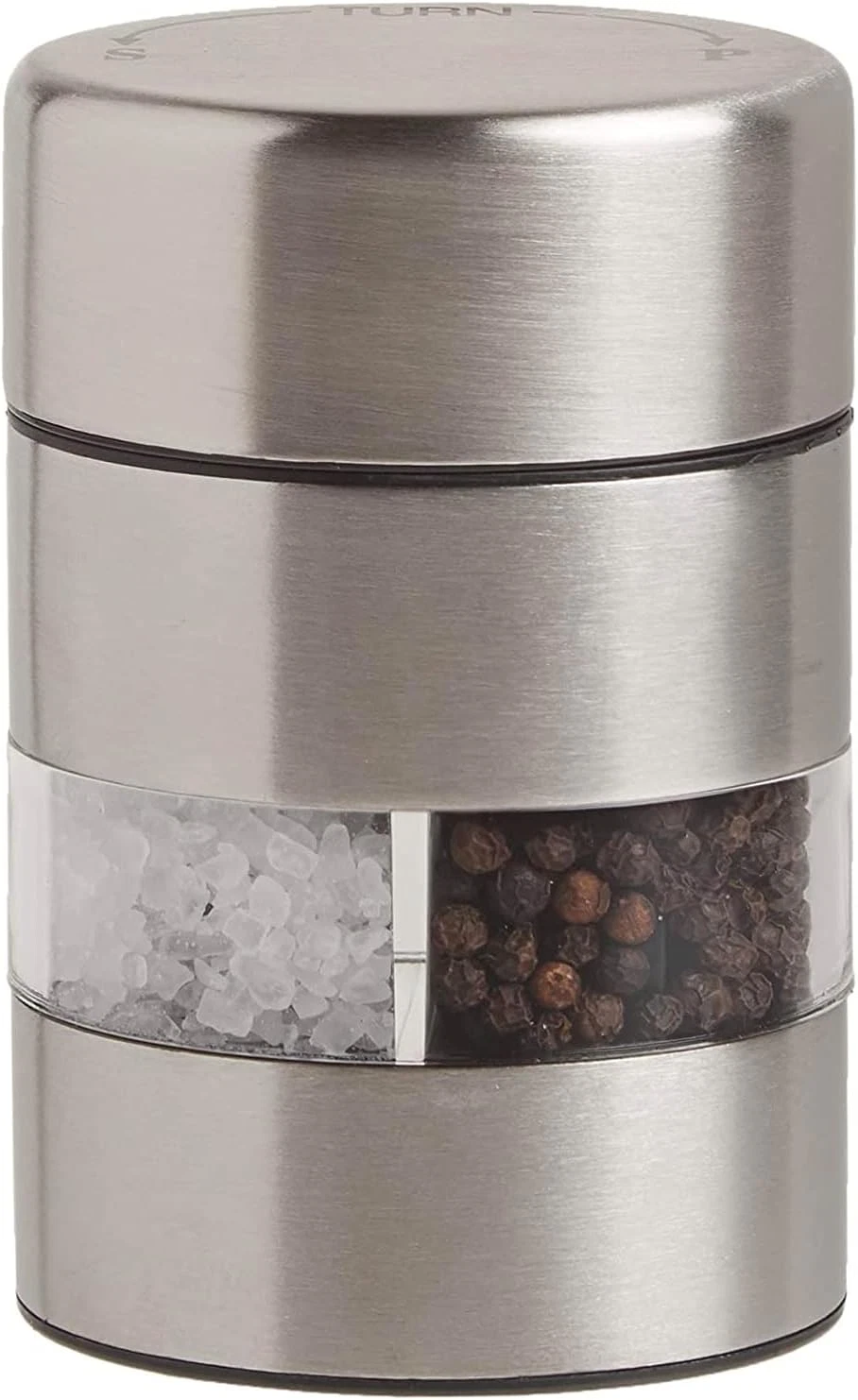 Olde Thompson Stainless Steel Pepper & Salt Mill, Dual Grinder 2-In-L