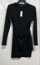 Express Black Side Tie Knot Front Sheath Dress Womens Size XS NWT