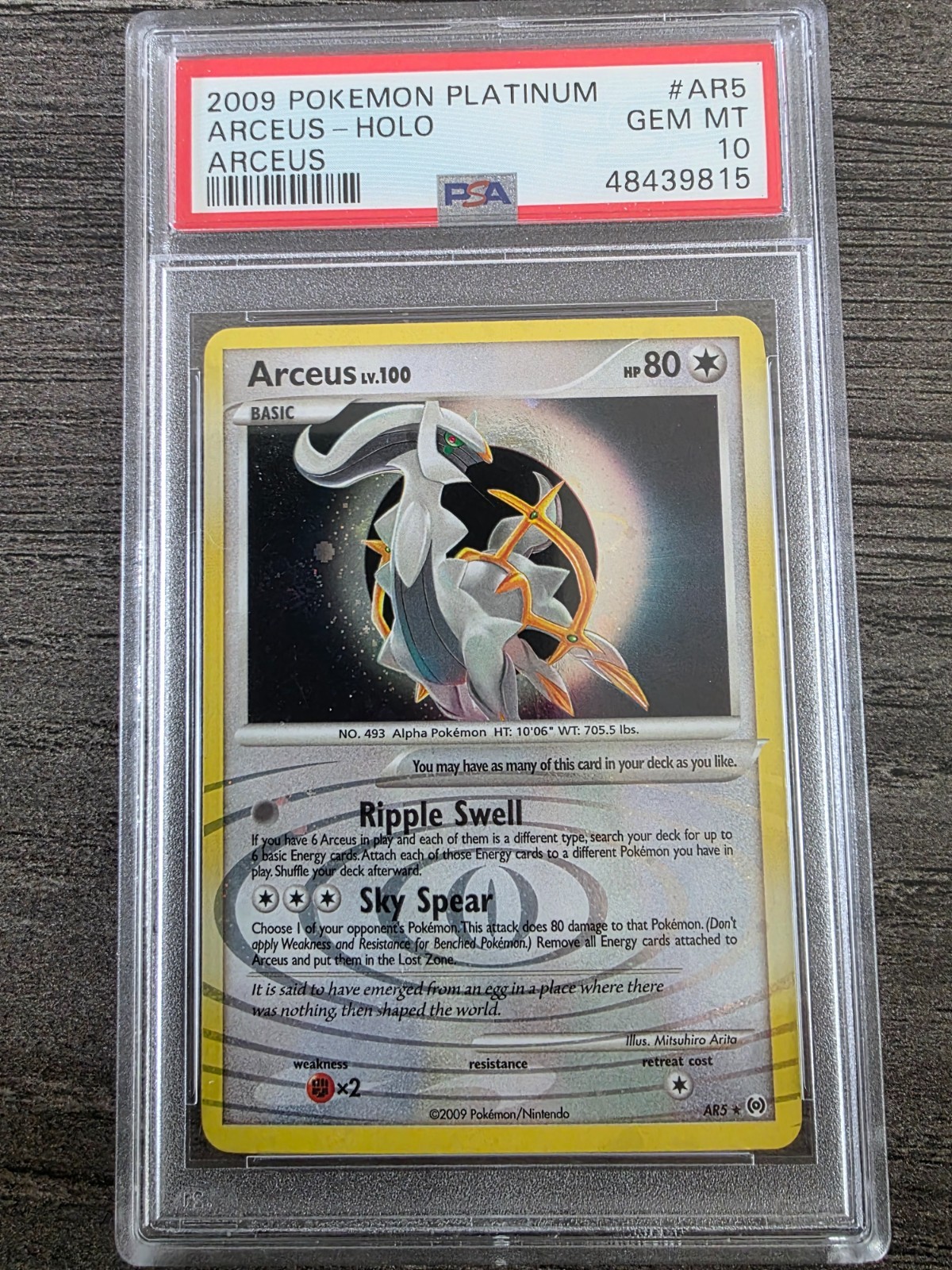 Pokemon Arceus Platinum Arceus Holo Rare #AR5 PSA 10 Gem Mint