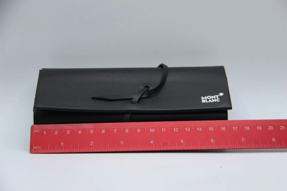 NUEVO MONT BLANC AUTÉNTICO ANTEOJOS GAFAS DE SOL CUERO NEGRO ESTUCHE SUAVE SOLAPA Foto 2 de 3