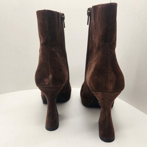 Jeffrey Campbell stivaletti donna 8 camoscio marrone umanità tacco a bobina nuovi $299 - Foto 9 di 14