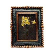 SYLVIA'S SHOP 2.5x3.5 Small Vintage Picture Frame Mini Antique Blackish Green...