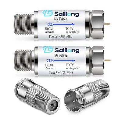 Saillong 2 Pcs LTE Filter for TV Antenna with Coaxial Cable Quick Connector,...