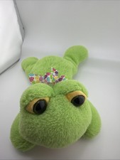Green Frog Plush 10  Big Eyes Polka Dot Bow Stuffed Animal Soft Toy