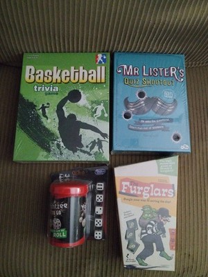 Mixed Lot Of 4 Games Mr Listers, Furglars, Yahtzee To Go, Basketball Trivia | eBay