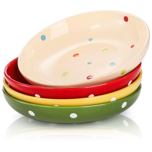 4 Pack Porcelain Dessert Plates, 8 Inch Small Appetizer Salad Plate, Kitchen ...