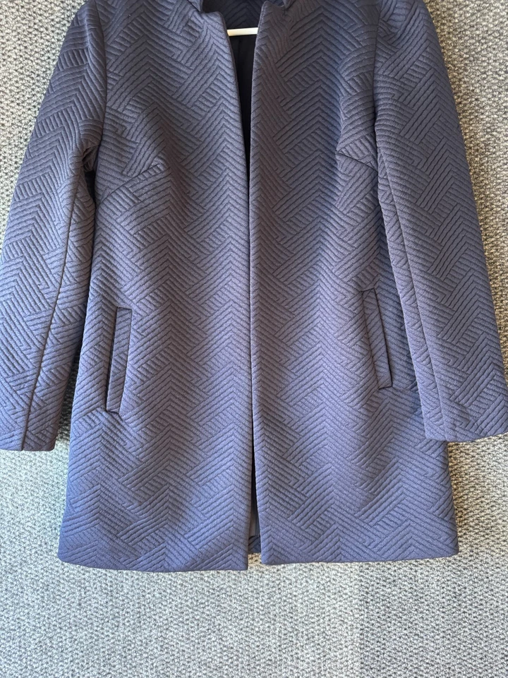 Blazer Chicos Mujer Clásico Azul Marino Elastizado Chevron Texturizado Novio Talla 0P/S Foto 4 de 4