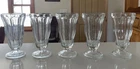 Vtg Anchor Hocking Clear Ice Cream Sundae Ruffle Footed Glasses - Set Of 5