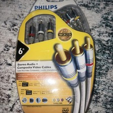 NEW High Def Philips 9ft Stereo Audio Video Cable 24K Gold plated connectors AV