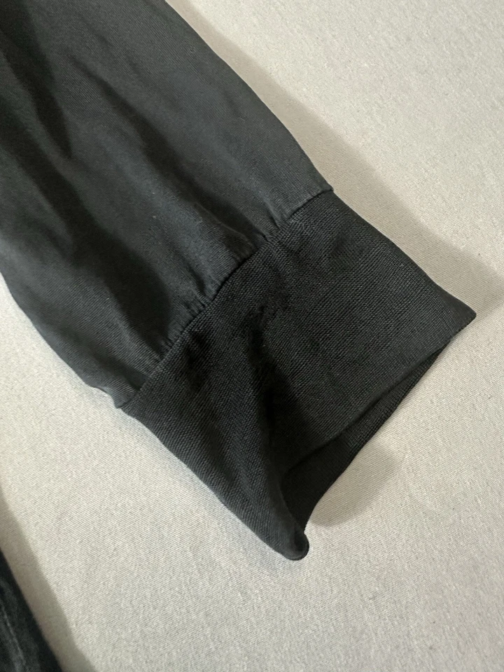 Y2K Wintersilks Long Sleeve Silk Turtleneck Lightweight Layer Top L Black Sheer - Image 3 of 4