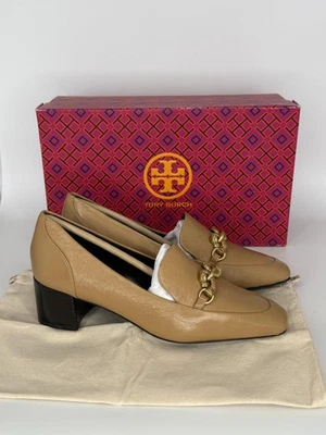 Tory Burch Shoes Womens Size 6 Beige Jessa Heeled Loafer Leather Block Heel - Image 1 of 4