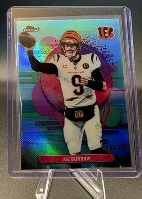 Topps 2025 Finest Uncommon Joe Burrow #128 Sky Blue /250 Cincinnati Bengals