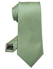 Silk Sage Green Tie Business Wedding Formal Necktie for Men 62 
