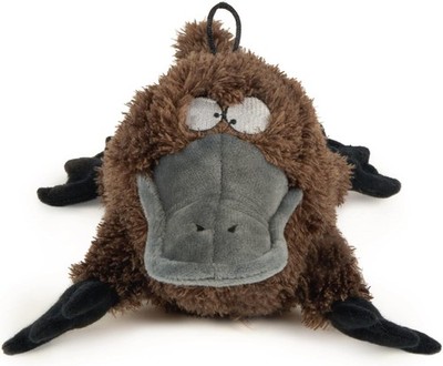 Strong 'N Silent Platypus Silent Squeak Plush Dog Toy, Chew Guard ...