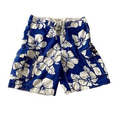 Abercrombie  Fitch Mens Blue White Hibiscus Floral Cargo Board Shorts Size M