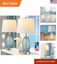Table Lamps Set of 2 with 3-Way Lighting Modes, USB  Type C Ports - Coastal ...