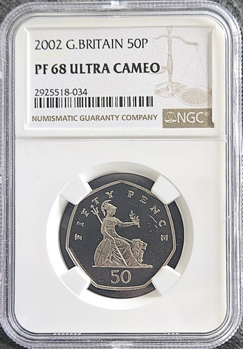 2002 Großbritannien 50 Pence Britannia PP NGC PF68 - Bild 1 von 2
