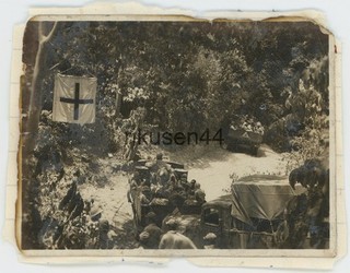 Original Japanese Army Photo Trucks Transport Casualties Philippines c.1942 J30
