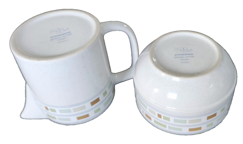 Vintage Studio Nova Steinzeug Mosaik Stein Zuckerdose & Milchkännchen Set HG407 - Bild 6 von 9