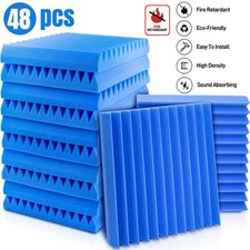 48 PACK Acoustic Foam Panel Wedge Studio Soundproofing Wall Tiles 12"X12"X1"