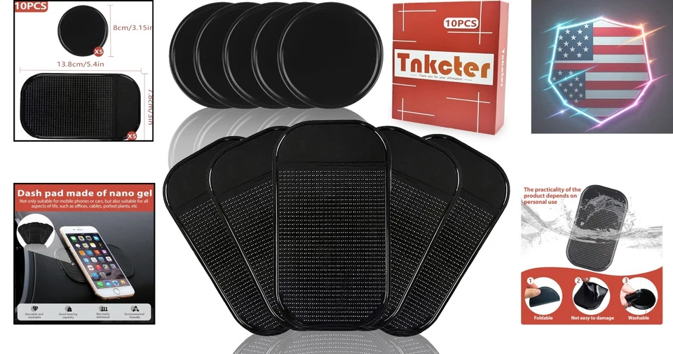 Almohadillas de gel pegajosas multisuperficie - Solución reutilizable, lavable y versátil Foto 2 de 4