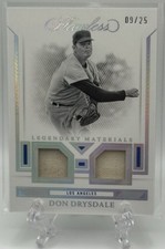 Don Drysdale 2023 Panini Flawless Legendary Dual Used Jersey Patch /25! Dodgers