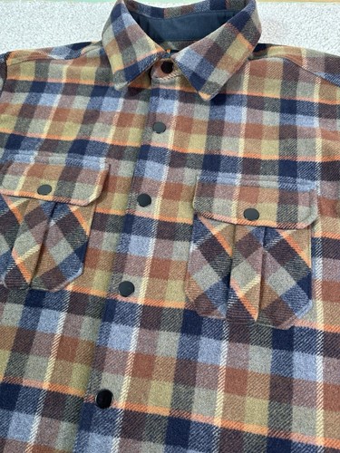 SmartWool Men’s Medium Anchor Line Shirt Jacket Snap Wool Flannel Colorful Plaid - Picture 4 of 9