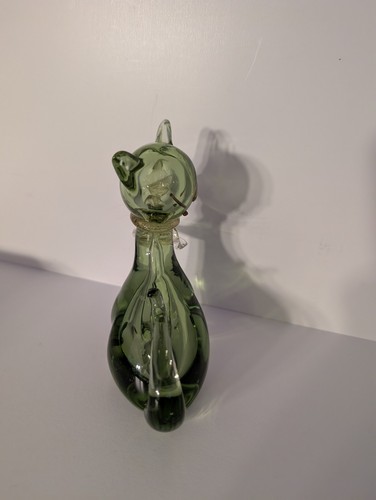 Alfredo Barbini Murano Gold Aventurine Glass Cat Figurine MCM -repaired bow - Picture 4 of 12