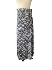Hot Kiss Black White Maxi Skirt Size L/XL Whimsigoth Festival Boho