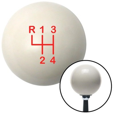 Red Shift Pattern 3n Ivory Shift Knob w/ M16x1.5 Insert Shifter Auto Manual