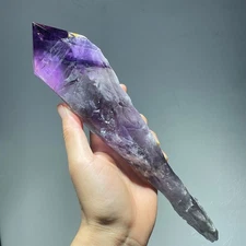 HUGE 12.2" Amethyst Scepter Crystal Wand 870g Deep Purple Phantom Point Raw Natu