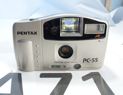 Pentax PC-55 analoge Kompaktkamera 35 mm silber refm