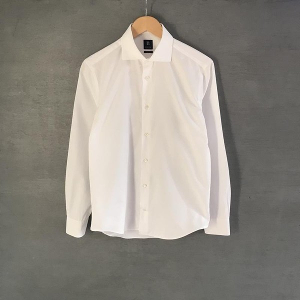 Men Boggi Milano Shirt White Cotton 38 / M / 46