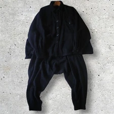 USED YOHJI YAMAMOTO WEBSITE: WOOL JACKET AND SAROUEL PANTS GOOD