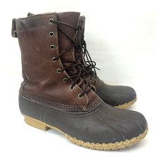 Vintage Men's LL Bean Maine Hunting Shoe Rubber Leather Duck Boots Brown Sz 11 M
