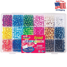 The Beadery Pearl Mix Bead Box - 2300 Plastic Pony Beads - 18 Colors - 6484