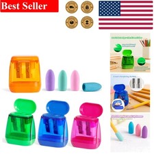 Colorful Dual Hole Manual Pencil Sharpener Set - Perfect for Artists  Students
