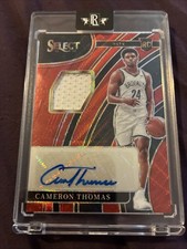 2021-22 Panini Select - Rookie Jersey Autographs Cameron Thomas #RJ-CTH Red Wave