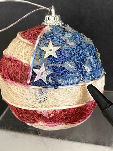 Set Of 6 Ornaments Patriotic Red White Blue 4th Of July Independence Christmas - Picture 7 of 9