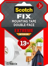 Scotch-Fix Extreme Interior Double Sided Mounting Tape, 19mmx 5m - For Indoor Ex