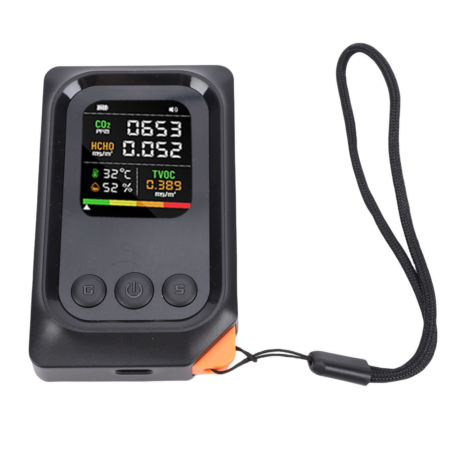 °Air Quality Detector 5 In 1 CO2 TVOC HCHO Temp Humid Smart Tester Portable